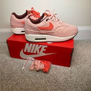 Nike Air Max 1 PRM Pink Corduroy size 8 men Gently used (comes with box & laces)